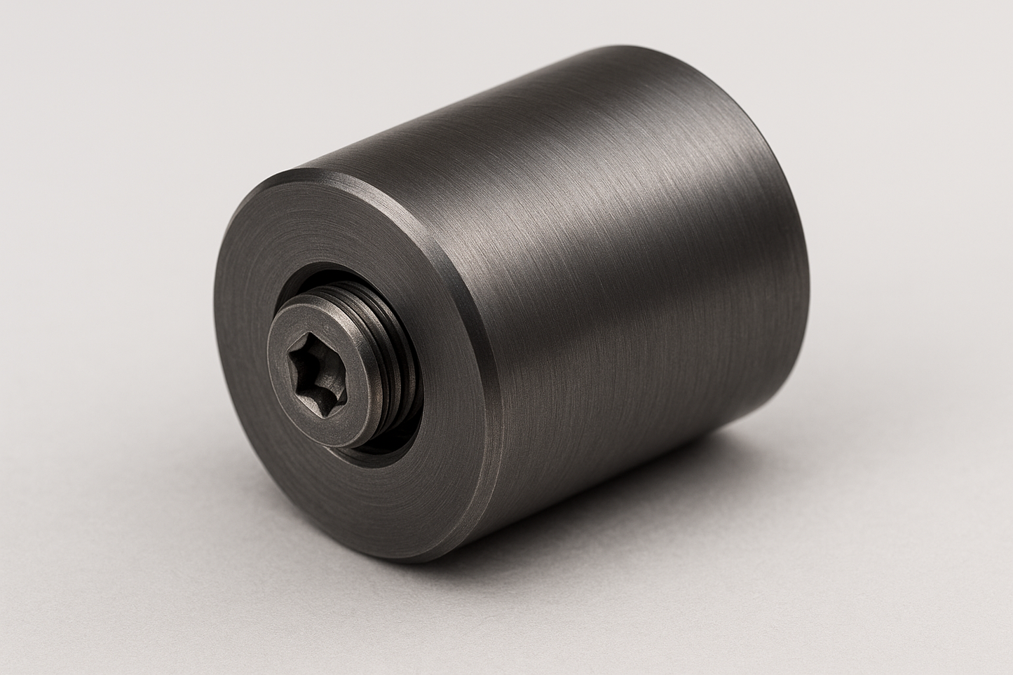 3/8" long  X 1" round tungsten rod with counter-bored hole with 6-32 socket head cap screw with Torx drive